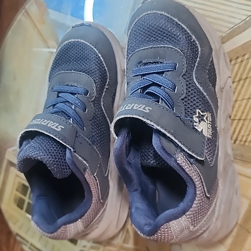 Starter Boys GUC Lightup Velcro Sneakers Sz 10 Gray Blue